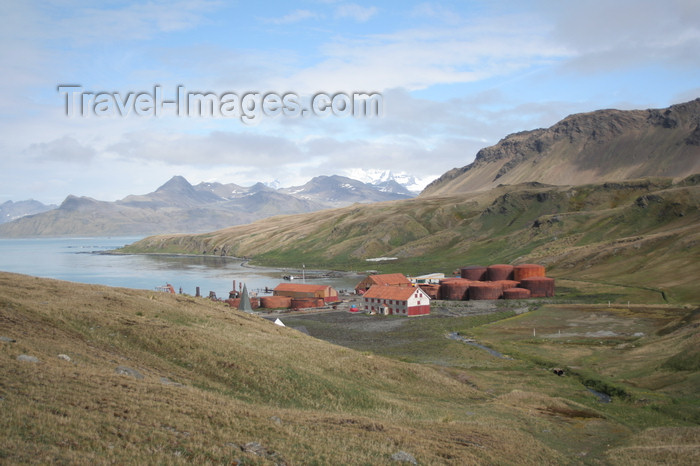 south-georgia10: South Georgia - Grytviken - view of the ghost settlement from the mountains - Antarctic region images by C.Breschi - (c) Travel-Images.com - Stock Photography agency - Image Bank