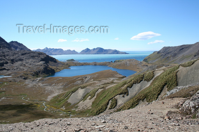south-georgia42: South Georgia - Grytviken - lagoon and Cumberland Bay II - Antarctic region images by C.Breschi - (c) Travel-Images.com - Stock Photography agency - Image Bank