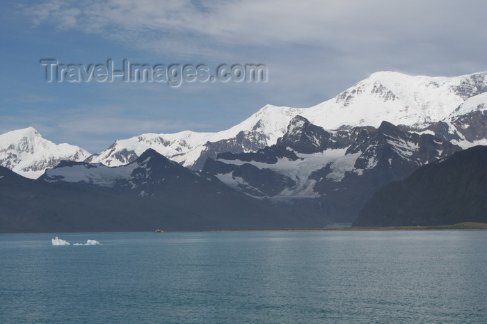 south-georgia46: South Georgia - Husvik - moutains and Stromness Bay - Antarctic region images by C.Breschi - (c) Travel-Images.com - Stock Photography agency - Image Bank