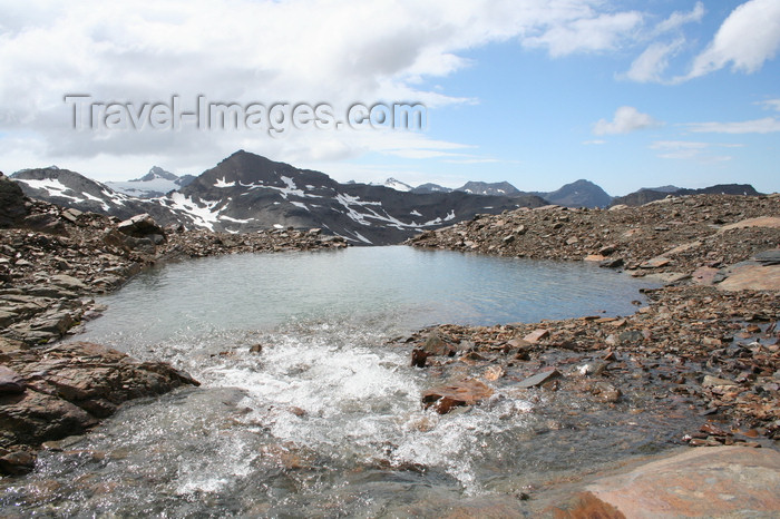 south-georgia59: South Georgia - Husvik - torrent and lake in the mountains - Antarctic region images by C.Breschi - (c) Travel-Images.com - Stock Photography agency - Image Bank
