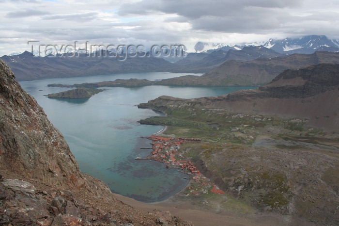 south-georgia94: South Georgia - Leith Harbour - looking down - Antarctic region images by C.Breschi - (c) Travel-Images.com - Stock Photography agency - Image Bank