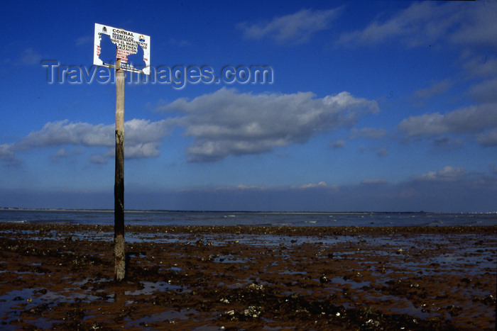 spai291: Spain - Sanlúcar de Barrameda - Cadiz province - Don’t fish with out permission signal - Beach - photo by K.Strobel - (c) Travel-Images.com - Stock Photography agency - Image Bank