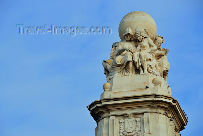 spai436: Madrid, Spain: Cervantes monument - the five Continents read Don Quixote - sculptures by Lorenzo Coullaut Valera - Plaza de España - monumento a Miguel de Cervantes - photo by M.Torres - (c) Travel-Images.com - Stock Photography agency - Image Bank