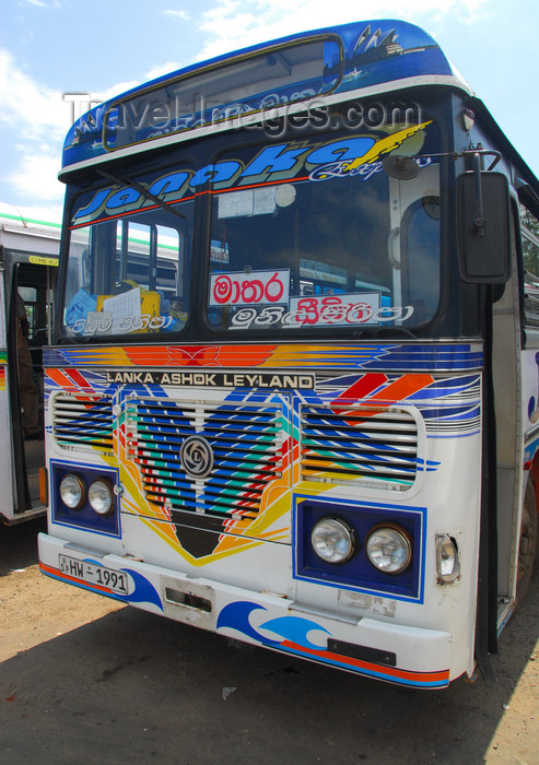 sri-lanka1: Galle, Southern Province, Sri Lanka: colurful bus - Lanka Ashok Leyland - bus station - Esplanade road - photo by M.Torres - (c) Travel-Images.com - Stock Photography agency - Image Bank