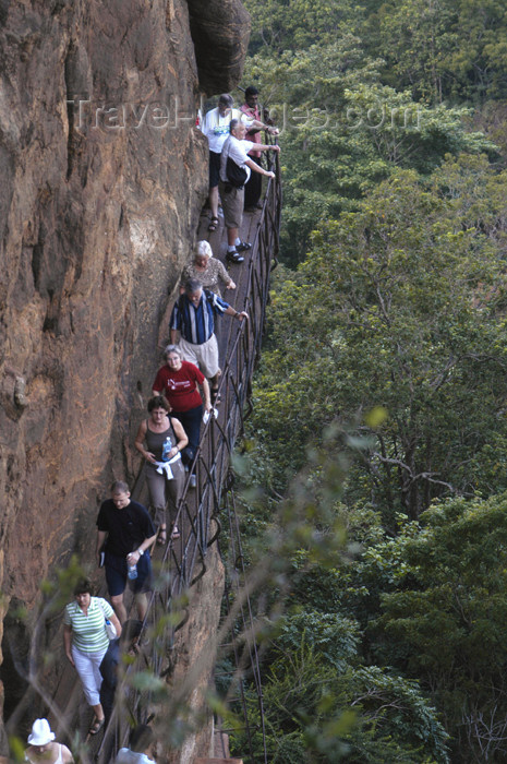 sri-lanka119: Sri Lanka Tourists climbing rock fortress, Sigirya (photo by B.Cain) - (c) Travel-Images.com - Stock Photography agency - Image Bank