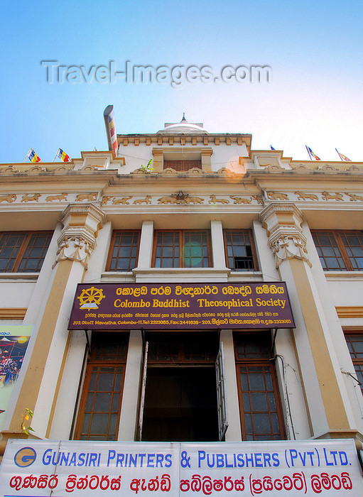 sri-lanka141: Colombo, Sri Lanka: façade of the Colombo Buddhist Theosophical Society, founded by Colonel Henry Steel Olcott - the street bears his name, Olcott Mw. - Pettah - photo by M.Torres - (c) Travel-Images.com - Stock Photography agency - Image Bank