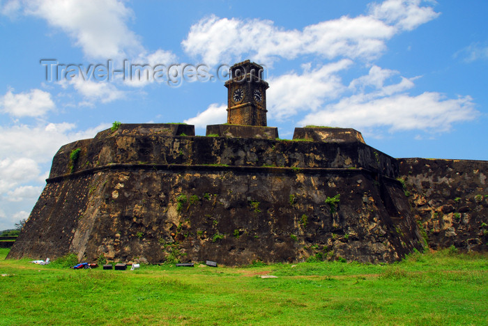 sri-lanka236: Galle, Southern Province, Sri Lanka: clock tower and moon / Conceição bastion - Galle fort - Old Town - UNESCO World Heritage Site - photo by M.Torres - (c) Travel-Images.com - Stock Photography agency - Image Bank