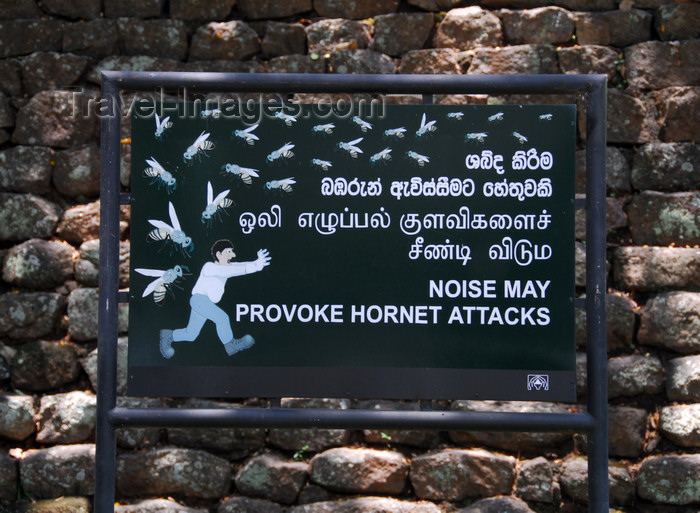 sri-lanka301: Sigiriya, Central Province, Sri Lanka: hornet sign - photo by M.Torres - (c) Travel-Images.com - Stock Photography agency - Image Bank