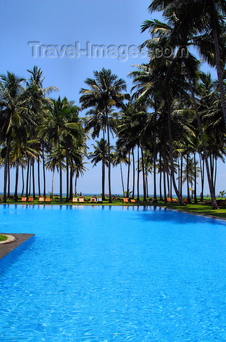 sri-lanka364: Wadduwa, Western province, Sri Lanka: pool, coconut trees and the Indian ocean - Blue Water Hotel - photo by M.Torres - (c) Travel-Images.com - Stock Photography agency - Image Bank