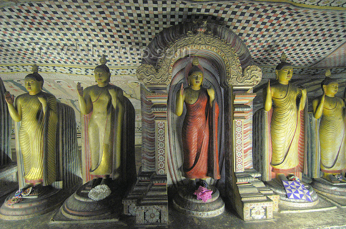 sri-lanka57: Dambulla, Sri Lanka: Dambulla Cave statues - bodhisattvas - Raja Maha Vihara - Unesco world heritage site - photo by B.Cain - (c) Travel-Images.com - Stock Photography agency - Image Bank