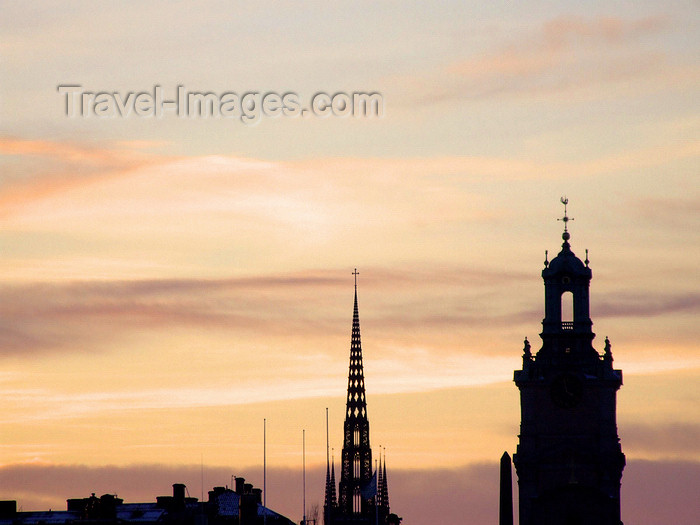 sweden121: Stockholm, Sweden: skyline, Store Kyrkan and Riddarholmskyrkan - photo by M.Bergsma - (c) Travel-Images.com - Stock Photography agency - Image Bank