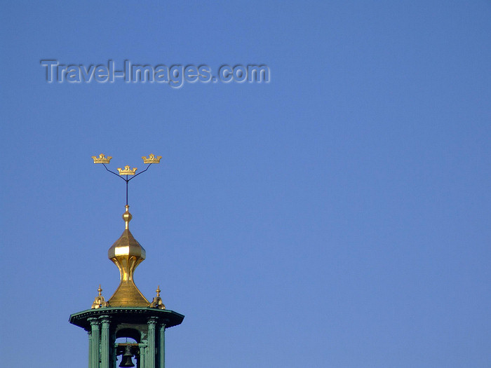 sweden123: Stockholm, Sweden: Stadshuset detail - three crowns of Sweden - photo by M.Bergsma - (c) Travel-Images.com - Stock Photography agency - Image Bank