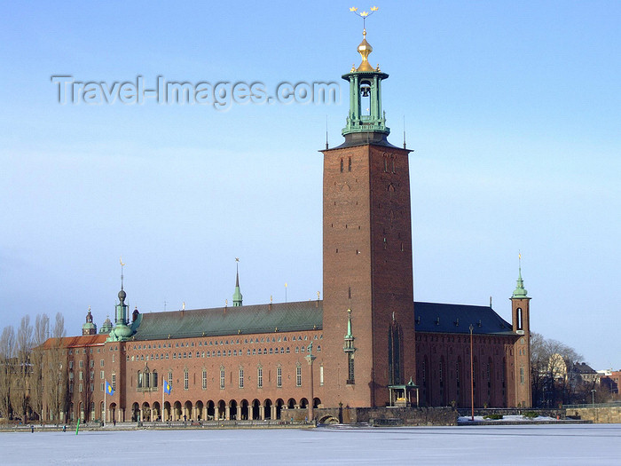 sweden157: Stockholm, Sweden: Stadshuset and ice  - photo by M.Bergsma - (c) Travel-Images.com - Stock Photography agency - Image Bank