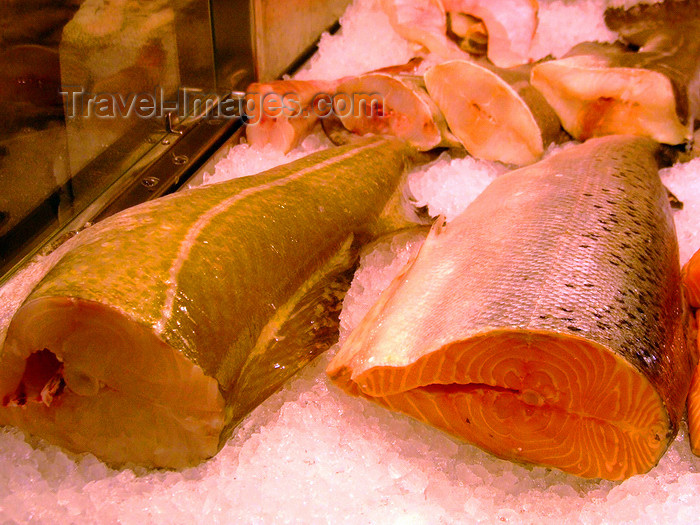 sweden159: Stockholm, Sweden: Codfish and Salmon at Salu Hall - photo by M.Bergsma - (c) Travel-Images.com - Stock Photography agency - Image Bank