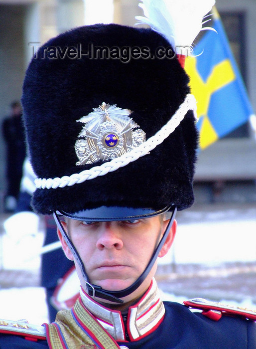 sweden160: Stockholm, Sweden: royal guard next to the Royal Palace - photo by M.Bergsma - (c) Travel-Images.com - Stock Photography agency - Image Bank