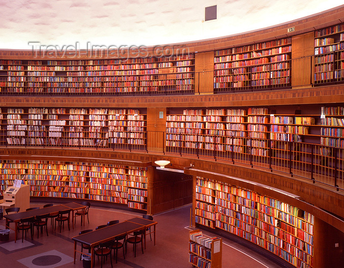 sweden162: Sweden - Stockholm: City Library - interior - architect Erik 