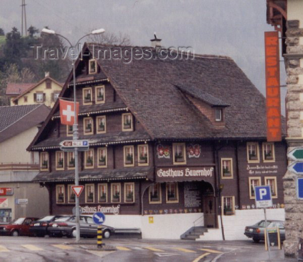 switz12: Switzerland / Suisse / Schweiz / Svizzera - Arth Goldau (Luzern canton): mountain lodging - Gasthaus Bauernhof (photo by Miguel Torres) - (c) Travel-Images.com - Stock Photography agency - Image Bank