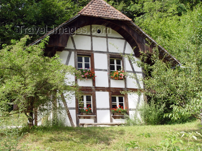 switz225: Ballenberg - open air museum: house - façade / habitation - photo by C.Roux - (c) Travel-Images.com - Stock Photography agency - Image Bank