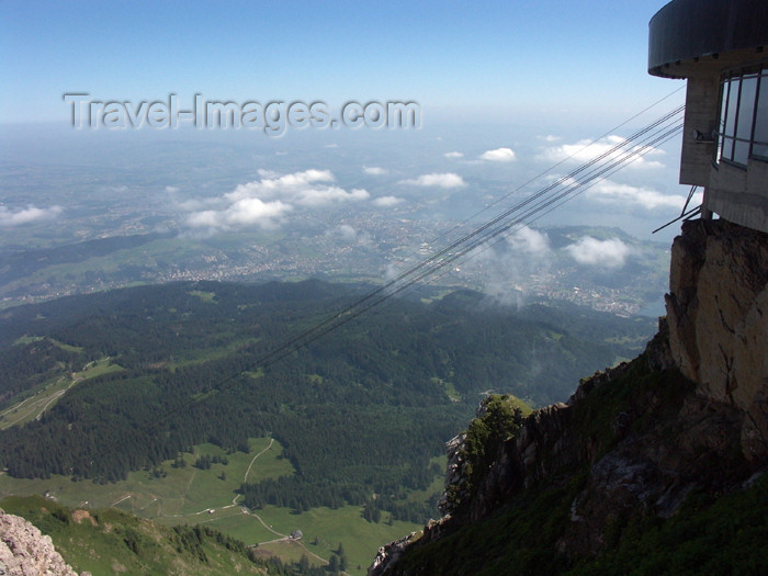 switz271: Switzerland / Suisse / Schweiz / Svizzera - Mt Pilatus: view from the summit - cables from the cablecar - kulm sur l'autre versant, les fils du télépherice - photo by C.Roux - (c) Travel-Images.com - Stock Photography agency - Image Bank