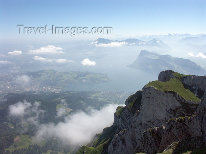 switz272: Switzerland / Suisse / Schweiz / Svizzera - Mt Pilatus: view from the summit toward Luzern / kulm vue sur lucerne-luzern - photo by C.Roux - (c) Travel-Images.com - Stock Photography agency - Image Bank