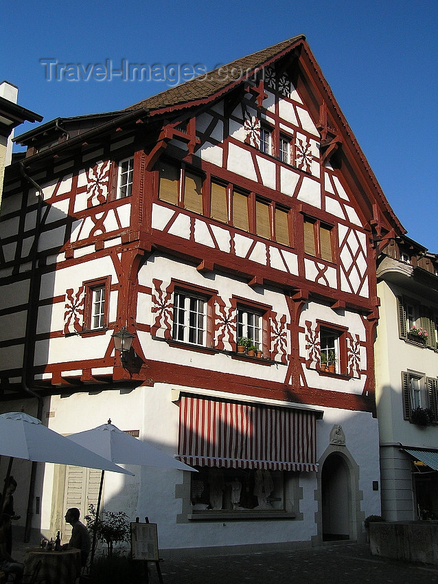 switz339: Switzerland - Stein am Rhein - canton of Schaffhausen: half-timbered house - photo by J.Kaman - (c) Travel-Images.com - Stock Photography agency - Image Bank