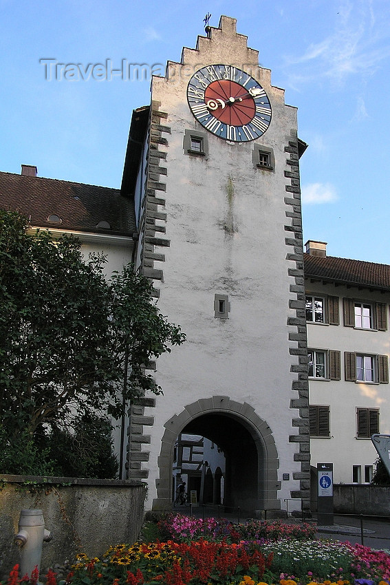 switz351: Switzerland - Stein am Rhein - canton of Schaffhausen: the Untertor (lower gate) or Zeitturm (time tower) - photo by J.Kaman - (c) Travel-Images.com - Stock Photography agency - Image Bank