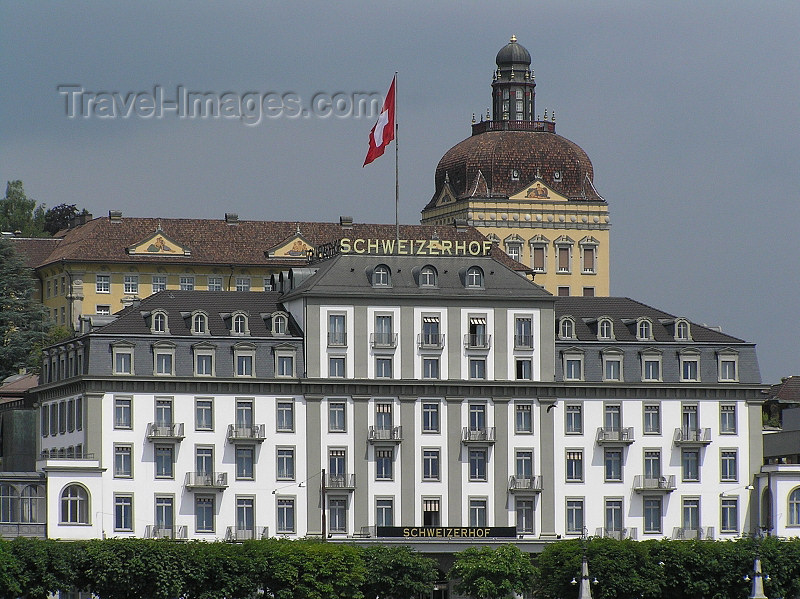 switz352: Switzerland - Luzern / Lucerne: Hotel Schweizerhof Luzern - Schweizerhofquai - photo by J.Kaman - (c) Travel-Images.com - Stock Photography agency - Image Bank