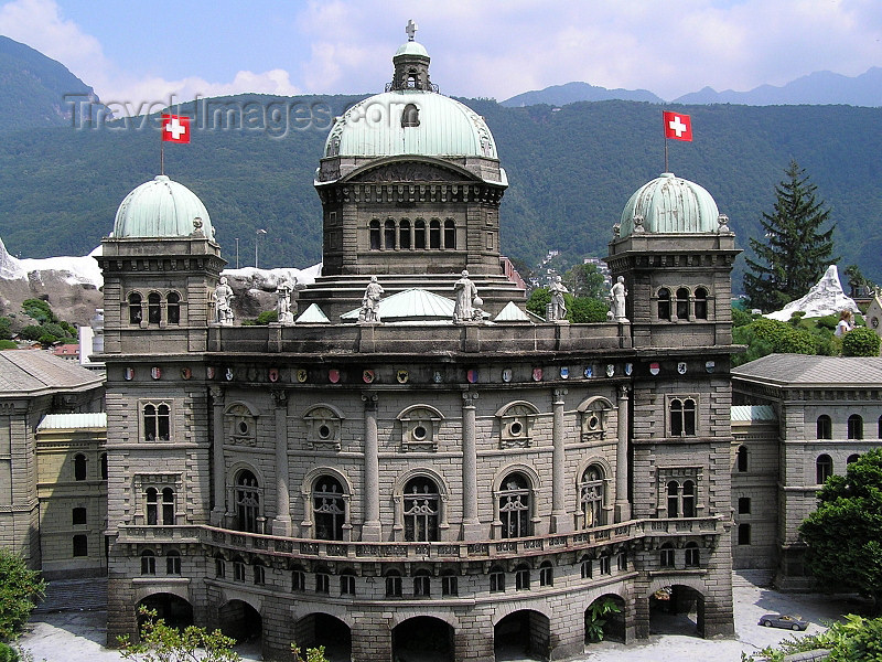 switz363: Switzerland - Melide, canton of Ticino: Swissminiatur open-air museum - House of the Federal Parliament in Bern - photo by J.Kaman - (c) Travel-Images.com - Stock Photography agency - Image Bank