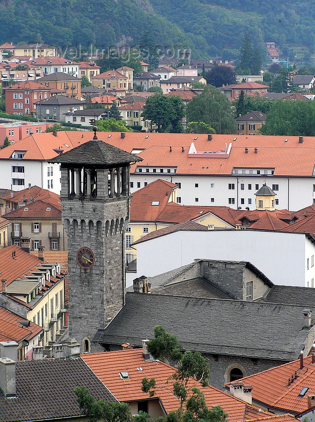 switz366: Switzerland - Bellinzona, Ticino canton: bell tower - photo by J.Kaman - (c) Travel-Images.com - Stock Photography agency - Image Bank