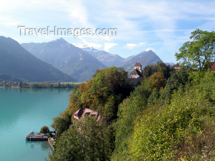 switz386: Lake Brienz, Ringgenberg, district of Interlaken, Bern canton, Switzerland: mountains and lake side houses - photo by E.Keren - (c) Travel-Images.com - Stock Photography agency - Image Bank