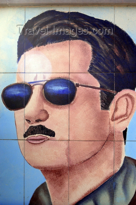 syria173: Syria - Palmyra: Bashar al Assad in tiles Propaganda - Ba'th party - dark glasses - photo by J.Wreford - (c) Travel-Images.com - Stock Photography agency - Image Bank