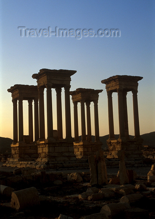 syria175: Syria - Palmyra: Tetrapylon - dusk - photo by J.Wreford - (c) Travel-Images.com - Stock Photography agency - Image Bank