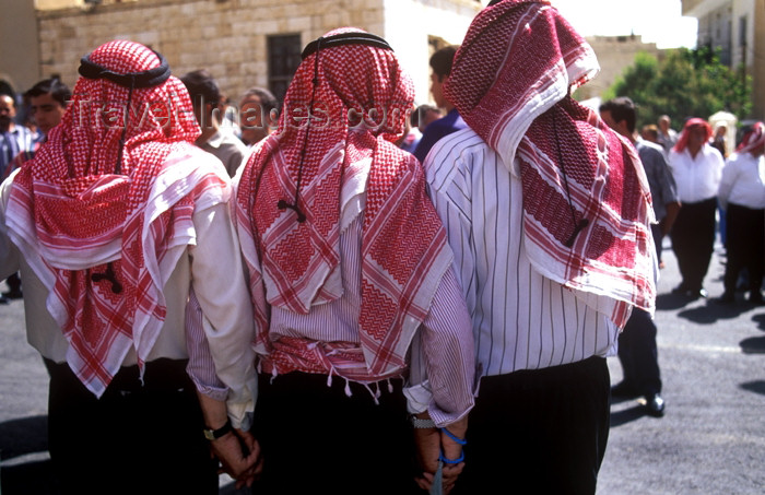 syria182: Syria - Maalula: dancing - men with Shemagh head scarf - photographer: J.Wreford - (c) Travel-Images.com - Stock Photography agency - Image Bank