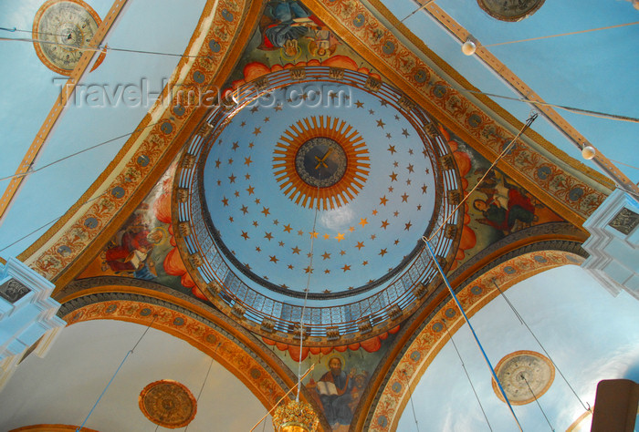 syria251: Saidnaya / Seydnaya - Rif Dimashq governorate, Syria: Holy Patriarchal Convent of Our Lady of Saidnaya - Church of the Nativity of the Theotokos - interior of the dome - sky blue - photo by M.Torres / Travel-Images.com - (c) Travel-Images.com - Stock Photography agency - Image Bank