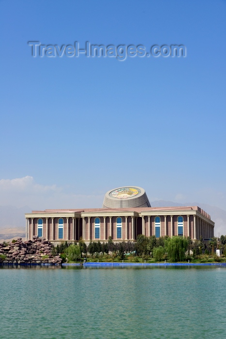 tajikistan57: Dushanbe, Tajikistan: Tajikistan National Museum building and the pond on Flag park - photo by M.Torres - (c) Travel-Images.com - Stock Photography agency - Image Bank