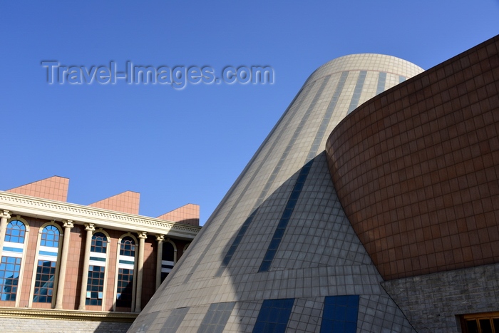 tajikistan63: Dushanbe, Tajikistan: modern architecture of the Tajikistan National Museum, Ismoil Somoni Avenue - photo by M.Torres - (c) Travel-Images.com - Stock Photography agency - Image Bank