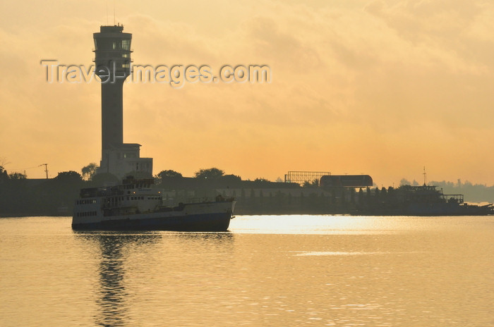 tanzania217: Dar es Salaam, Tanzania: ferry and harbour tower - Kivukoni front at sunrise - photo by M.Torres - (c) Travel-Images.com - Stock Photography agency - Image Bank