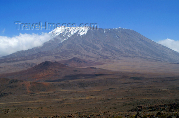 tanzania54: Tanzania - Kilimanjaro NP: Marangu Route - day 3 - Mount Kilimanjaro, the Kibo peak and the route - photo by A.Ferrari - (c) Travel-Images.com - Stock Photography agency - Image Bank