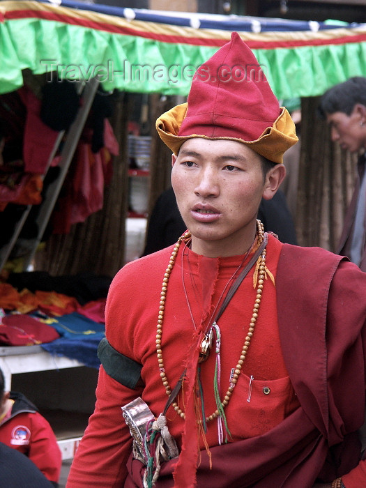 tibet16: Tibet - Tibet - Lhasa: man with Tibetan hat - photo by P.Artus - (c) Travel-Images.com - Stock Photography agency - Image Bank