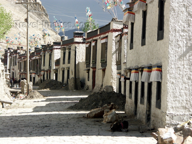 tibet22: Tibet - Gyantse: Tibetan architecture - photo by P.Artus - (c) Travel-Images.com - Stock Photography agency - Image Bank