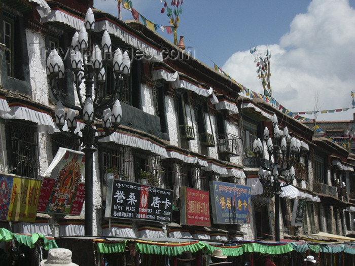 tibet45: Tibet - Lhasa: shop façades - photo by M.Samper - (c) Travel-Images.com - Stock Photography agency - Image Bank