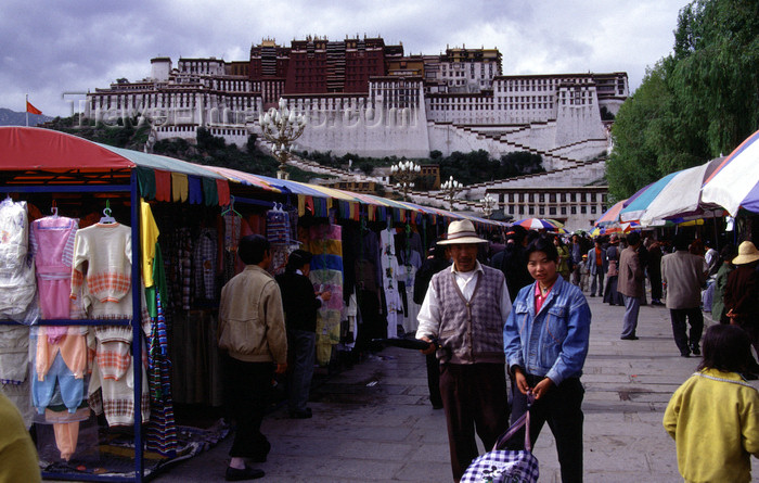 tibet79: Lhasa, Tibet: Potala Palace - market view - photo by Y.Xu - (c) Travel-Images.com - Stock Photography agency - Image Bank