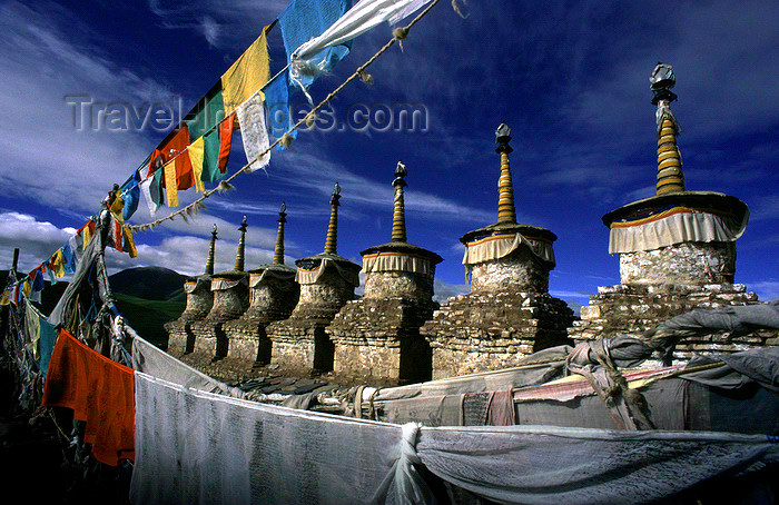 tibet92: Tibet - eight chortens, representing the the 8 stages of enlightenment - photo by Y.Xu - (c) Travel-Images.com - Stock Photography agency - Image Bank