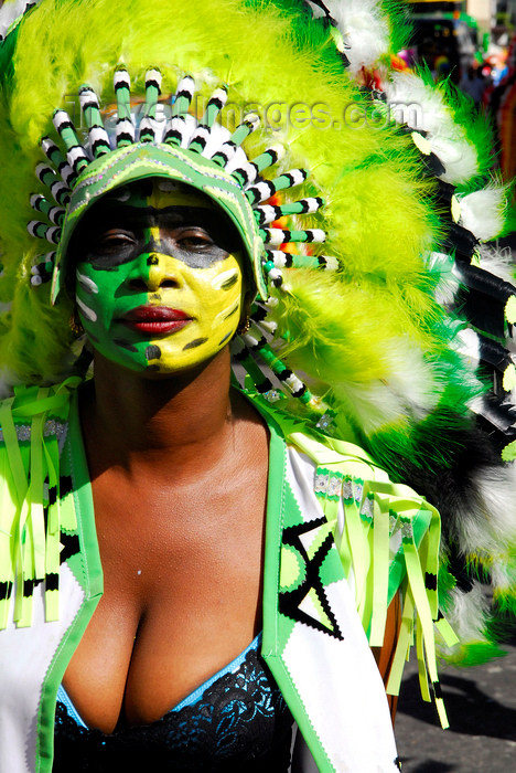 trinidad-tobago100: Port of Spain, Trinidad and Tobago: girl with indian costume and large cleavage during carnival - photo by E.Petitalot - (c) Travel-Images.com - Stock Photography agency - Image Bank