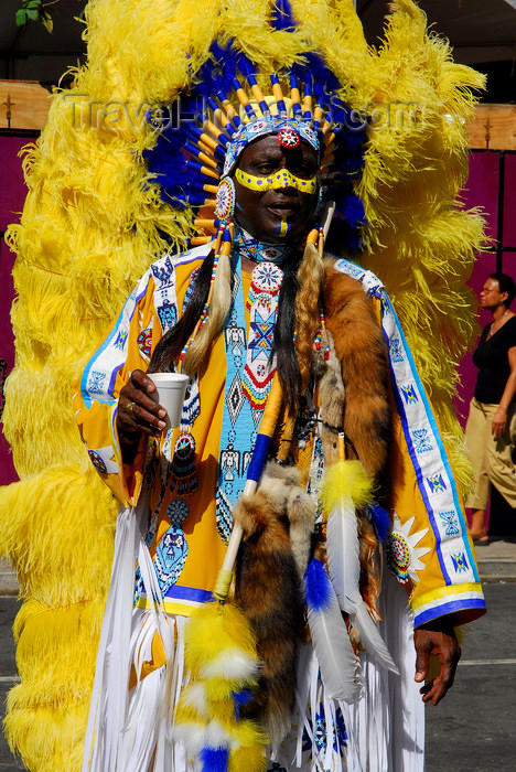 trinidad-tobago103: Port of Spain, Trinidad and Tobago: man with indian costume during carnival - photo by E.Petitalot - (c) Travel-Images.com - Stock Photography agency - Image Bank