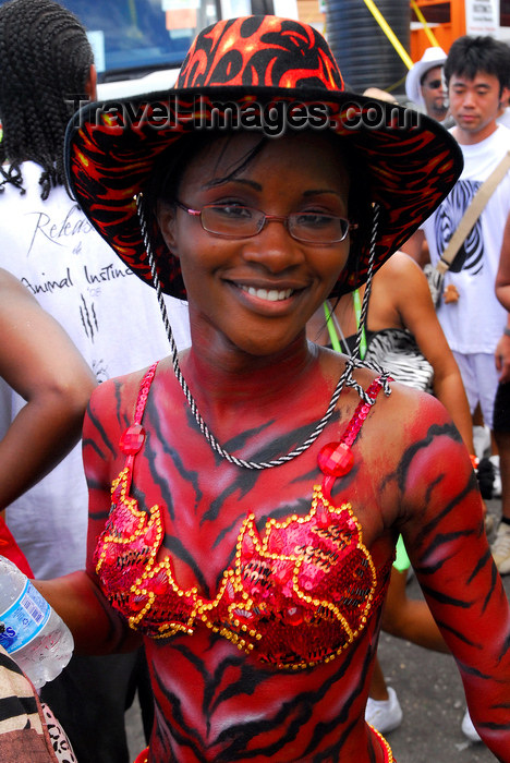 trinidad-tobago149: Port of Spain, Trinidad and Tobago: girl with tiger body painting during carnival - colouful body - photo by E.Petitalot - (c) Travel-Images.com - Stock Photography agency - Image Bank
