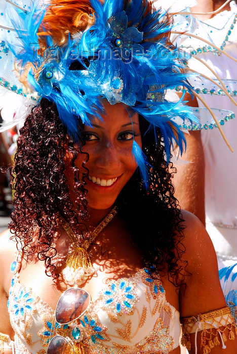 trinidad-tobago155: Port of Spain, Trinidad and Tobago: girl with curly hair and colourful feathers - carnival - photo by E.Petitalot - (c) Travel-Images.com - Stock Photography agency - Image Bank