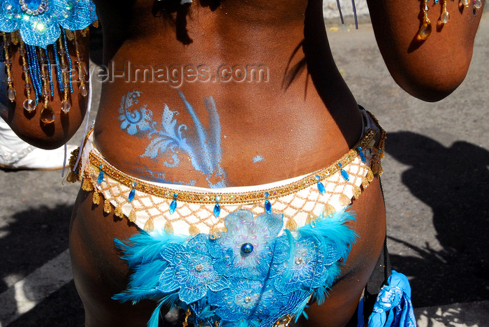 trinidad-tobago156: Port of Spain, Trinidad and Tobago: temporary tattoo on the back of a Trinidad girl - flower and derriere - photo by E.Petitalot - (c) Travel-Images.com - Stock Photography agency - Image Bank