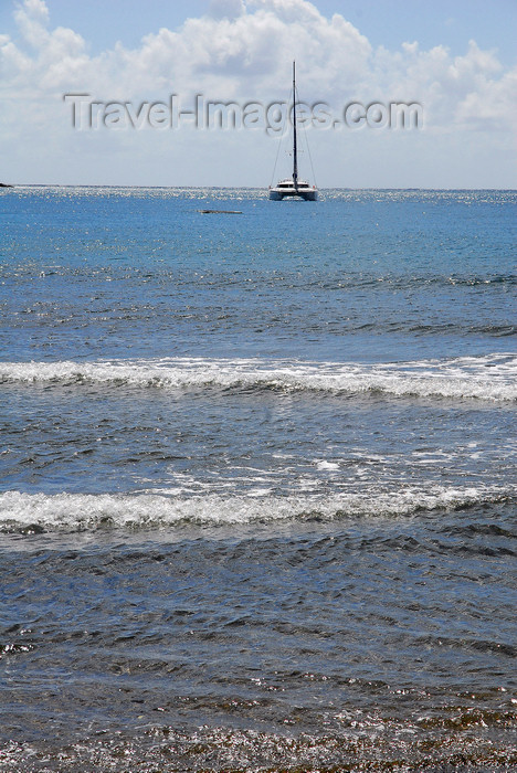 trinidad-tobago34: Tobago: a catamaran in creek - seen from the beach - photo by E.Petitalot - (c) Travel-Images.com - Stock Photography agency - Image Bank