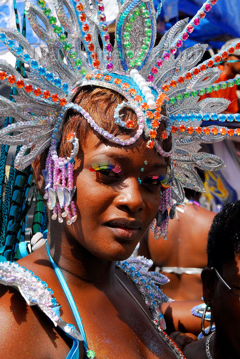 trinidad-tobago4: Port of Spain, Trinidad and Tobago: woman with long eyelashes - carnival - photo by E.Petitalot - (c) Travel-Images.com - Stock Photography agency - Image Bank